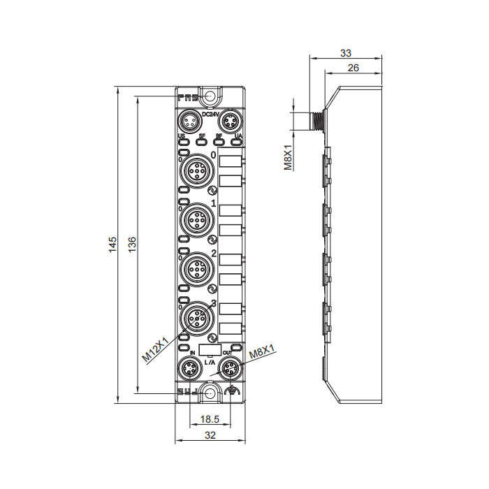 支持 PROFINET 協(xié)議、4端口、IO-Link主站、Class A、001AA3